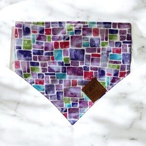 DOG Bandana - Purple Geo - Size M Medium